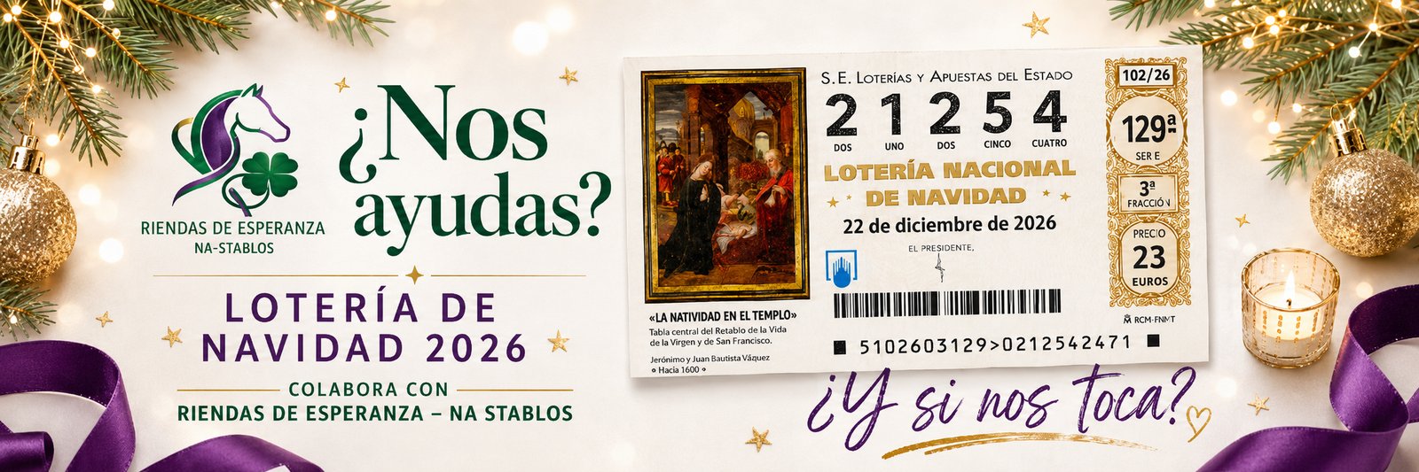 Lotería de Navidad 2026 — Colabora con Riendas de Esperanza NA Stablos